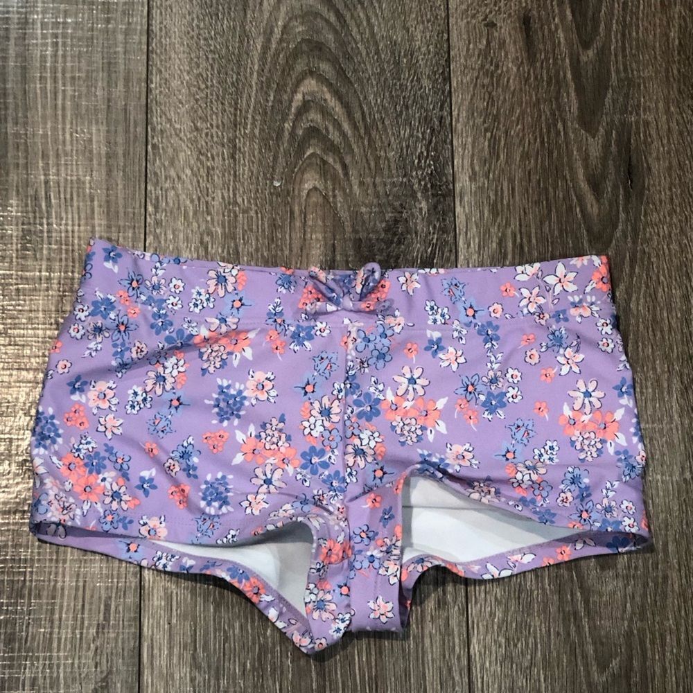 Girls OshKosh B'gosh Swimming Bottoms Size 12 Purple Floral Shorts
